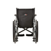 The Nova Medical Lightweight Portable Wheelchair features a foldable design with a black metallic frame, large rear wheels, and small front casters. It has adjustable footrests folded up and the fabric backrest showcases a colorful nova logo.