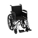 The Nova Medical Lightweight Portable Wheelchair features a foldable black design with large rear wheels, smaller front casters, cushioned seat and backrest, adjustable footrests and flip-back arms, and a metallic frame for standard mobility support.