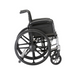 The Nova Medical Lightweight Portable Wheelchair with Flip-Back Arms is displayed in profile, featuring a foldable design, large rear wheels, smaller front wheels, back hand grips, a simple black seat and backrest, and adjustable footrests for comfort.