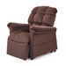 The Golden Tech PR510 MaxiComfort Cloud Recliner with Lift Assist - Extra Wide is a plush brown chair featuring soft padding, visible stitching, an extendable footrest, ZG+ positioning, and armrests for ultimate relaxation against a white backdrop.