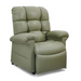 Experience elevated relaxation with the Golden Tech PR510 MaxiComfort Cloud Recliner with Lift Assist - Extra Wide. This green chair features Zero Gravity+ positioning, a plush backrest, tufted cushioned seat, padded armrests, and is elegantly angled against a white background.