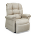 The Golden Tech PR510 MaxiComfort Cloud Recliner with Lift Assist features a plush beige design, high back, padded armrests, and tufted texture. Its extra-wide size offers a partially extended footrest and Zero Gravity+ (ZG+) positioning for ultimate comfort and relaxation.