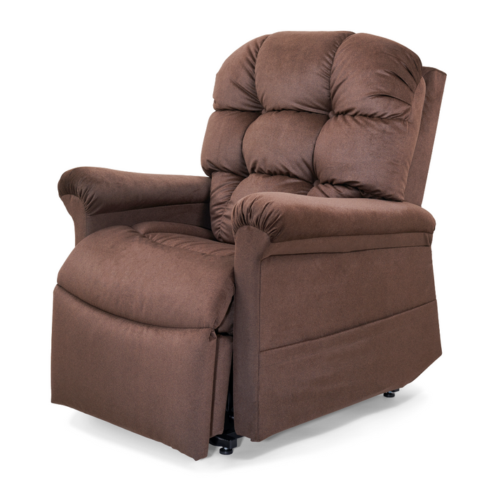 Enjoy ultimate relaxation in the Golden Tech PR515 Cloud Recliner with Lift Assist, ZG+, and Twilight - SM/MD. With ergonomic support and thick cushioning on the backrest, seat, and armrests, its soft fabric ensures comfort. The angled footrest delivers a zero-gravity experience for unmatched peace.