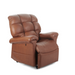 Discover the Golden Tech PR515 Cloud Recliner with Lift Assist, ZG+ & Twilight in small/medium, featuring plush cushioning and ergonomic support. It includes a tall backrest, padded armrests, and side lever for reclining adjustments with smooth brown leather upholstery for ultimate relaxation.