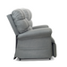 Side view of the Golden Tech PR515 Cloud Recliner With Lift Assist, ZG+ & Twilight - SM/MD in plush gray, featuring an upright backrest, padded armrests, cushioned seat, and a modern design with Zero Gravity+ (ZG+) technology for ultimate comfort.