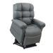 The Golden Tech PR515 Cloud Recliner in dark gray features Twilight Technology with a tufted backrest, padded armrests, textured fabric, and a sturdy black base for comfort and innovation.