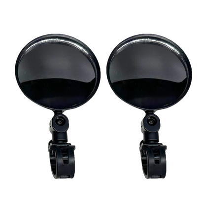 The Paiseec Mobility Scooter S3 Accessory Package features round black mirrors with adjustable mounts, ideal as mobility accessories, shown side by side on a white background.