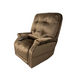 A brown Journey Perfect Sleep Recliner & Lift Chair with Heat rests on a white background, featuring a built-in remote control, tufted backrest, padded armrests, and a comfortable seat cushion designed for relaxation and therapeutic heat.