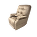 The Journey Perfect Sleep Recliner & Lift Chair features a plush beige design with a tufted backrest, soft padding, and side pocket for remote control. Designed for comfort, it offers therapeutic heat and massage options and is isolated on a white background.