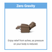 Image of the Journey Perfect Sleep Recliner & Lift Chair with Heat in brown, shown in a zero gravity position on a white background. The text reads Zero Gravity above and Enjoy relief from aches with therapeutic heat, as pressure on your body is reduced below.