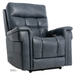 The Pride VivaLift Ultra PLR4955 Recliner with Lift Assist, Heat and Massage is a dark gray leather recliner with tufted backrest, padded arms, right-arm control panel, VivaLift® tech, and is an FDA Class II medical device.