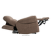 The Pride VivaLift Ultra PLR4955 Recliner with Lift Assist, Heat, and Massage is shown fully extended with its backrest tilted and footrest raised, highlighting its True-Infinite Positioning mechanism against a white background.