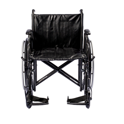 The ProBasics K7 Heavy Duty Bariatric Wheelchair, shown from the front against a white background, features a black frame, wide seat, and footrests.