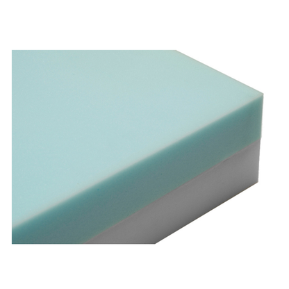 A close-up of the corner of a blue Proactive Protekt® 600 Bariatric Pressure Redistribution Foam Mattress resting on a white background.