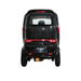 The Green Transporter Q Express Fully Enclosed Scooter is a compact black three-wheeled electric vehicle shown from the rear, highlighting its back window, taillights, and license plate area against a white background.
