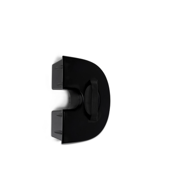 A black, D-shaped plastic part with a handle and two grooves on the left, displayed on a white background—perfect as an OEM-compatible Replacement Part for the ComfyGo Z-4 Mobility Scooter.