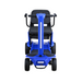 The Reyhee Flex Electric Folding Mobility Scooter offers a comfortable ride with its blue, foldable design, black seat, handlebars, and four wheels.