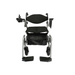 The Reyhee Superlite 3-in-1 Electric Foldable Wheelchair is a lightweight black and silver model with comfortable seat cushion, armrests, right-side joystick control, front footrests, and versatile mobility.