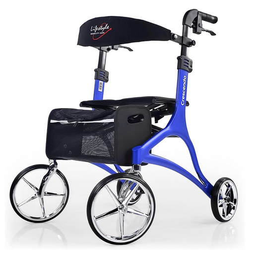 Rhythym Crescendo Folding Rollator - Euro Style - Lightweight Blue