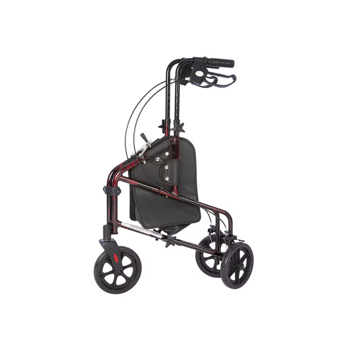 Rhythm Rally Lite - Aluminum 3 Wheel Walker Rollator with Tote  folded