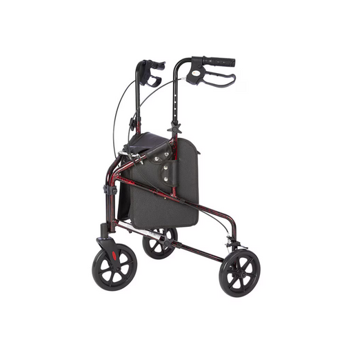 Rhythm Rally Lite - Aluminum 3 Wheel Walker Rollator with Tote Laser red