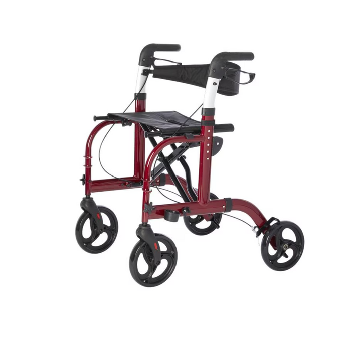 Rhythm Translator Hybrid Rollator and Transport Chair - 2 in 1 Red