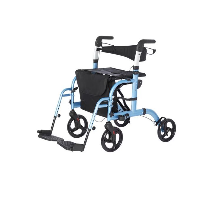 Rhythm Translator Hybrid Rollator and Transport Chair - 2 in 1 Blue