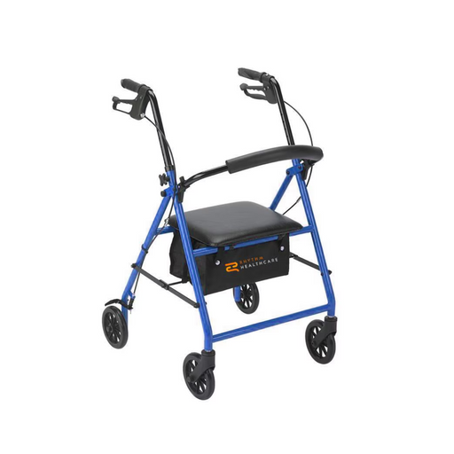 Rhythm Steel 4 Wheel Rollator with 6" Wheels Blue