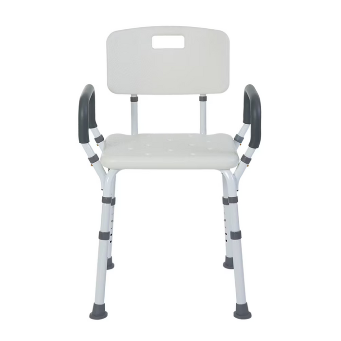 Rhythm Premium Shower Bench/Chair with Removable Padded Arms White