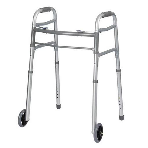 Rhythm Two Button Folding Walker with wheels