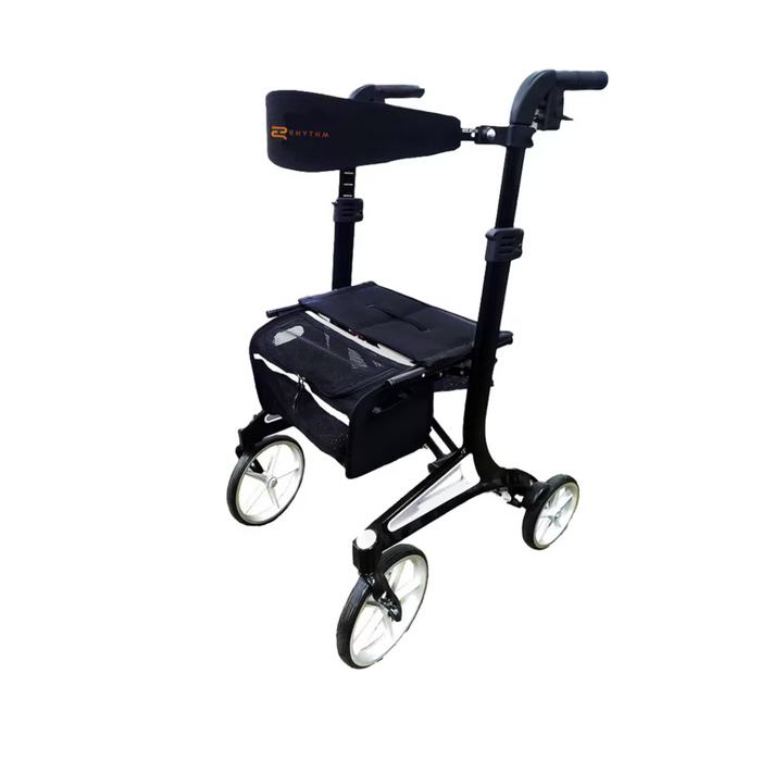 Rhythm Tall Arpeggio Rollator - Upright Rolling Walker Black 956BK