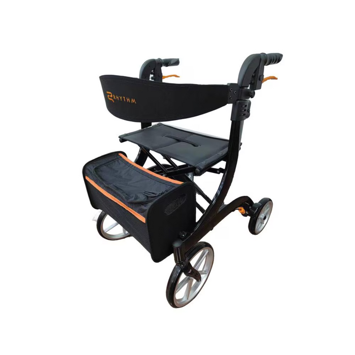 Rhythm Rimor LT Folding Rollator - Euro Design with XL 10" Front Wheels