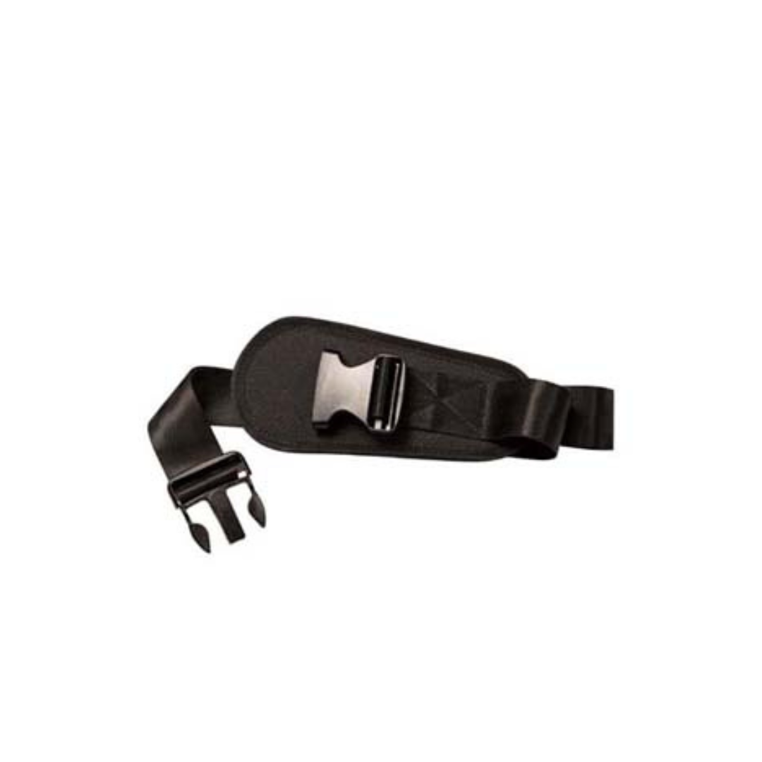 The Rollz Motion Rollator Accessories feature a black adjustable strap with a plastic buckle and a padded center, ideal for securing your wheelchair package or enclosing your Rollz Motion Rollator effortlessly.
