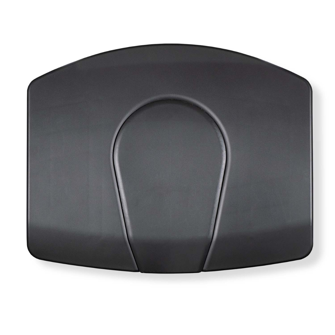 The ShowerGlyde SG3 Sliding Transfer Bench with Swivel Seat is a black, rectangular plastic case with a curved top edge and raised arch design, photographed on a white background.