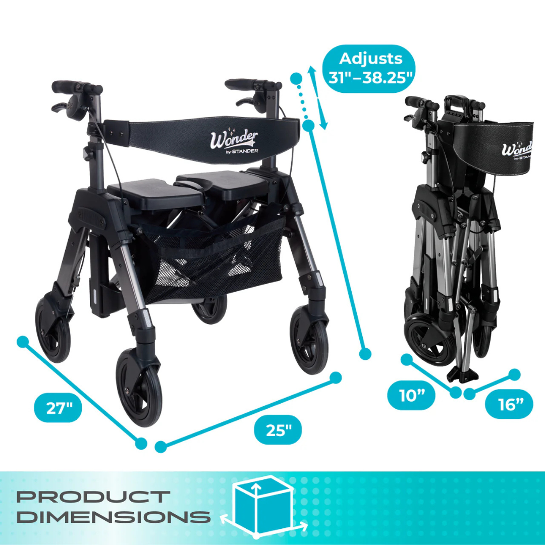 Signature Life Wonder Rollator HD - Portable Bariatric Walker