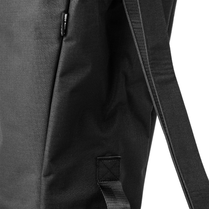 Close-up of the Travel Storage Bag for ByAcre Overland Carbon Fiber Rollator, featuring a black fabric design with visible strap and loop details—perfect for carrying maintenance tools or customizing your rollator accessories.