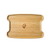 The Triumph Mobility Accessory for Escape Rollators is a rectangular bamboo cutting board with rounded edges, featuring a carved logo of a human figure in motion. It doubles as a bamboo tray, showcasing natural wood grain texture for versatile kitchen use.