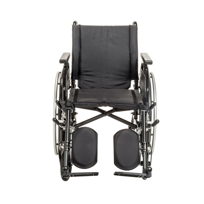 A front view of the Drive Viper Plus GT Wheelchair with Universal Armrests & Reclining Backrest, footrests extended and large rear wheels, displayed against a plain white background.