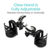 The Vive Health Mobility Cup Holder Attachment claw hand is fully adjustable and easy to attach