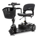 The Vive Health 3 Wheel Power Mobility Scooter is a compact black scooter featuring exceptional maneuverability, a front basket, and comfortable seating. Its adjustable swivel seat, three wheels for easy transport, convenient handlebar controls, and long battery life support longer hassle-free trips.