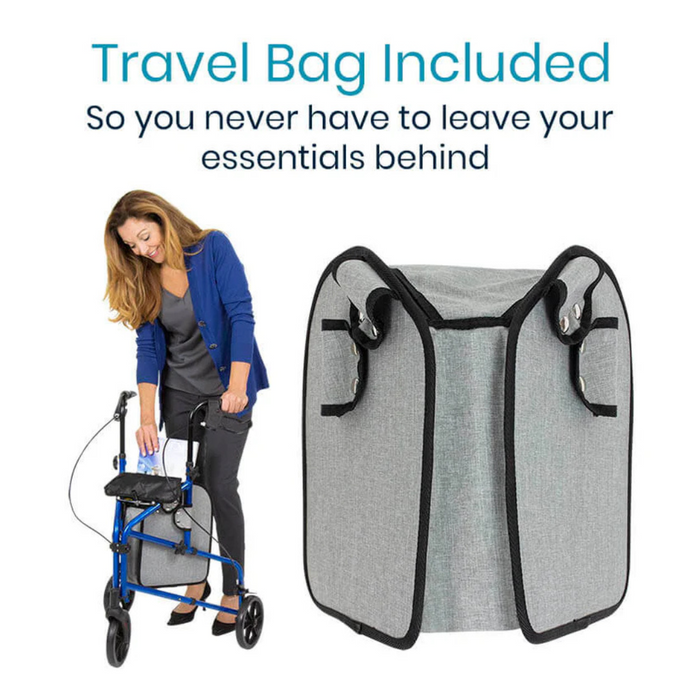 The Travel bag is included with the Vive Health 3 Wheel Walker Rollator