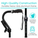 The image shows a Vive Health Stand Assist Folding Quad Cane made of lightweight, heavy-duty aluminum. It features a curved handle with an ergonomic grip and wrist strap, a corrosion-resistant design, and a self-standing quad prong base that supports up to 250 lbs.