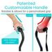 Compare the Vive Health SureWalk Stand-Alone Quad Canes customizable ergonomic handle (left) with a competitors fixed handle (right). Ours, crafted from heavy-duty aluminum, allows easy grip and less wrist torque. The competitor’s design implies more wrist stress.