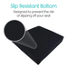 The Vive Health Wheelchair Gel Seat Cushion, in black with a textured, slip-resistant bottom, offers tailbone pain relief and aims to reduce slipping while highlighting its premium foam layer and textured surface.