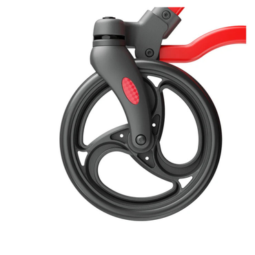 Close-up of Wheels For Rolloy Walkers & Rollators features a black and gray stroller-style wheel with a red frame accent, showcasing the modern design details typical of rollator replacement wheels and walker wheel sets.