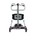 The Bestcare BestStand™ SA400H/HE is a mobility device with handles and a padded seat on a wheeled frame in red and white, designed for users with limited mobility. It supports up to 400 lb, ensuring smooth and safe sit-to-stand transfers.