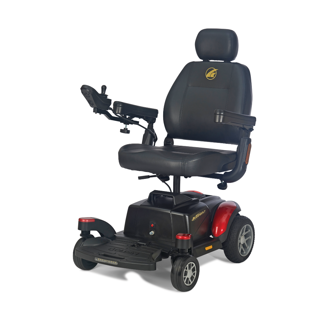 Golden Tech BuzzAbout Power Wheelchair with Highback Captains Seat GP164