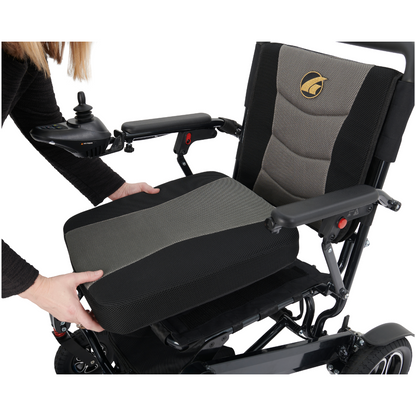 Removable seat cushion for the Golden Tech Stride Folding Lightweight Powerchair