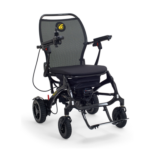 The Golden Tech Carbon Fiber Cricket Power Wheelchair is ultra light weighing only 33 lbs