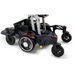 A close-up of the Golden Tech GP130 Buzzaround CarryOn Portable Powerchair, showcasing its black and red ultra-compact frame with a basket attachment, large sturdy wheels for outdoor use, and adjustable components for versatility akin to a folding power wheelchair.